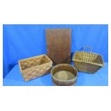 Antique Gargoyle Mobil Oil Box End, 3 Baskets