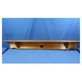 48" Oak Shelf w/Heart Cutouts