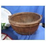 Vintage Wooden Basket 15x10", Tree Skirt