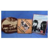Decorative Cow Tin Signs