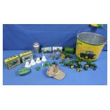 John Deere Bucket w/John Deere Ornaments