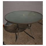 Rd. GlassTop/Metal Patio Table-42"dia,x28"H