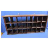 Antique 24 Slot Hanging Cubby 9x37x17"