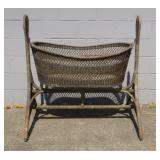 Antique Wicker Rocking Bassinet 28x41x44"
