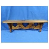 Small Wooden Shelf, Heart Cutouts