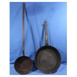 Antique Lone Handles Pans incl New Fryer Pat.