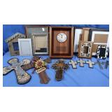 Picture Frames, Decorative Cross, Quartz Clock &