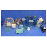 2 Zinc Lid Ball Freezer Jars, #2 Blue Glass Mason