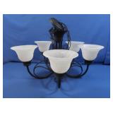 5-Light Chandelier-26" dia., Rustic Black Metal