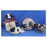 Decorative Cows, Kitchen Clock