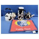 Cow Themed Ceramic Teapot, Tea Kettle, Thermos