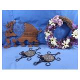 Home Decor, Wreath, Metal Elephant, Sconces