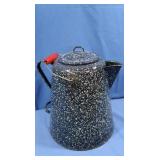 Large Blue Speckled Enamel Coffee Pot