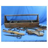 Antique Carpenters Box w/Antique Tools incl