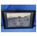 Framed Hand Drawn Reprint Latrobe PA 1851-22x14"