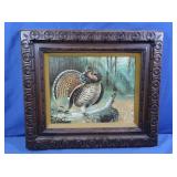 Framed Ruffed Grouse Print 21.5x18.5"