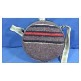 Vintage Blanket Sided Metal Canteen