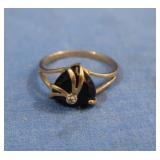 10K Onyx & Dia. Ring  1.7gross wt