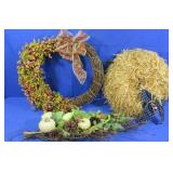 Twig & Straw Wreaths, Door Swag