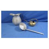 Aluminum Water Pitcher & Ladle, Brass Watering