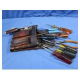 Leather Tool Pouch & Tools, Clik-stop, Slanley