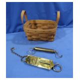 2 Chatillon #28 Barrell Scale w/Woven Basket