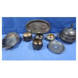 Silverplate Cream & Sugars, Small Serving Plates