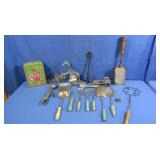 Vintage Kitchen Utensils incl Palmer Waffle Iron
