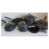 Calphalon Pots and Pans w/4 Lids, small Cast Iron