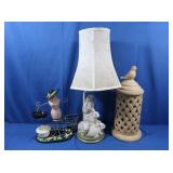 Rabbit Table Lamp 24" H, Ceramic Candle Holder