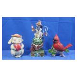 3 Jim Shore Figures-Cardinal, Summer Delight,