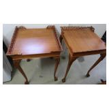 Carved Wood End Table w/Claw Feet 19x19x28"