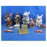 Wooden & Ceramic Rabbit