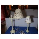 2 Decorative Lamps w/Shades 31" & 22"