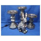 Mercury Glass Candle Holders, Stained Glass Bunny