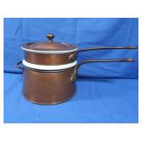 Hall Copper Double Boiler, Ceramic Inside Pot