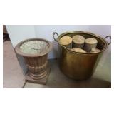 Brass Firewood Bucket 14x12", Plant Stand