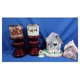 Easter & Christmas Houses, Mercury Glass Pedestal