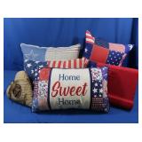 4 Red, White & Blue Throw Pillows
