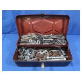 Vintage Metal Toolbox, Screws & Bolts