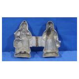 Antique Hinged Metal Chocolate Mold-Santa 4.5"