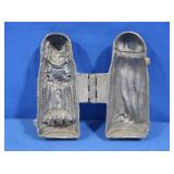 Antique Hinged Metal Chocoloate Mold-Girl w/Veil