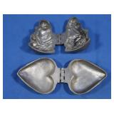 Antique Hinged Metal Chocoloate Mold-Cupid &