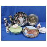 Belleek Lidded Bunny, Danbury Mint Plates & more