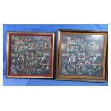 2 Lge Framed Cross Stitch-28x28", 27x27"
