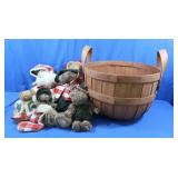 Boyds Bears, Lg Basket