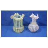 Vaseline Glass Vase, 1901 Pan American Expo Vase