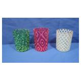 Vintage Fenton Tumblers-Green, Red (Cranberry),