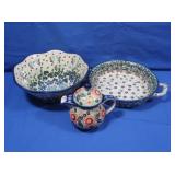 Unikat Handmade Polish Pottery Pieces w/Designer