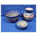 Unikat Handmade Polish Pottery Pieces w/Designer